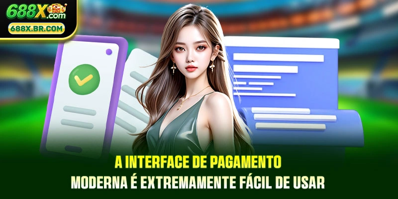 A interface de pagamento moderna é extremamente fácil de usar
