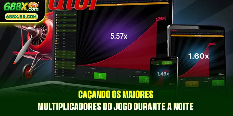 Aviator - Slot Com Tema Interessante, Prêmios Gigantes 3 Caçando os maiores multiplicadores do jogo durante a noite