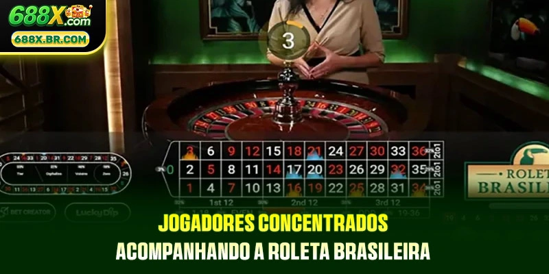 Roleta Brasileira - Apostas Em Roulette Com A Essência 1 Jogadores concentrados acompanhando a Roleta Brasileira